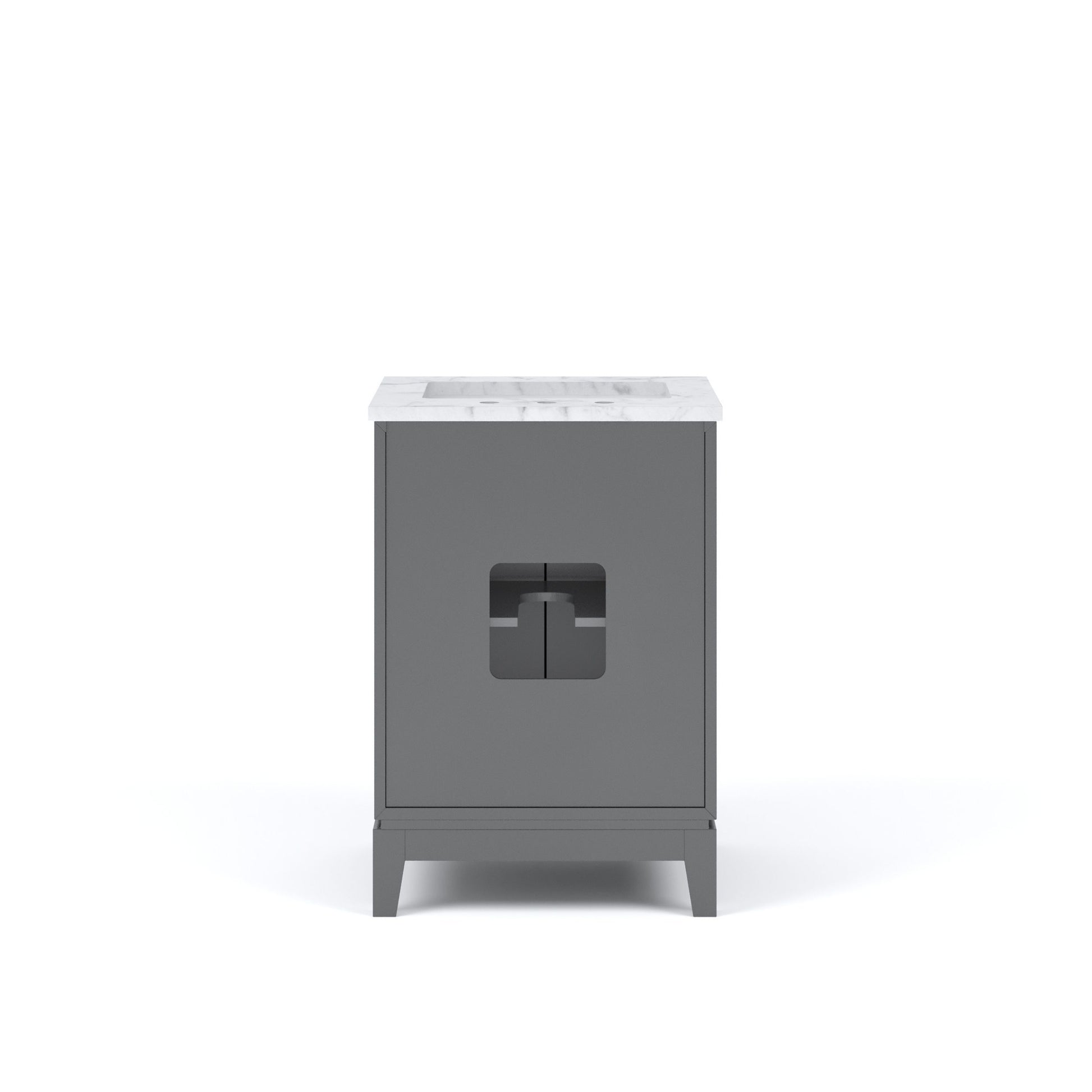 Elizabeth Collection 24 in. Bath Vanity in Cashmere Grey With Vanity Top in Carrara White Marble - Vanity Only | Water Creation