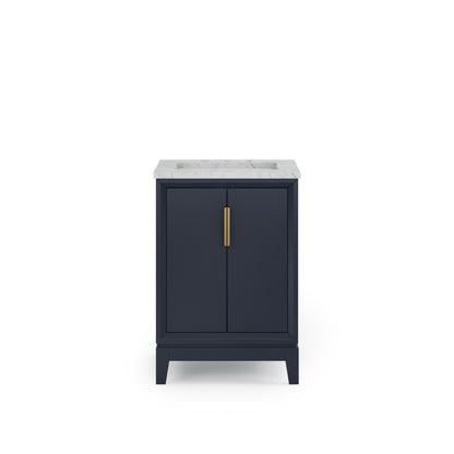 Elizabeth Collection 24 in. Bath Vanity in Monarch Blue With Vanity Top in Carrara White Marble - Vanity Only | Water Creation
