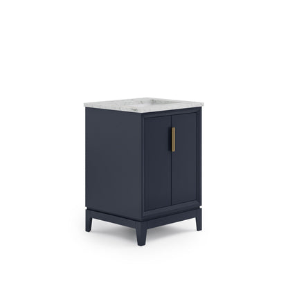 Elizabeth Collection 24 in. Bath Vanity in Monarch Blue With Vanity Top in Carrara White Marble - Vanity Only | Water Creation