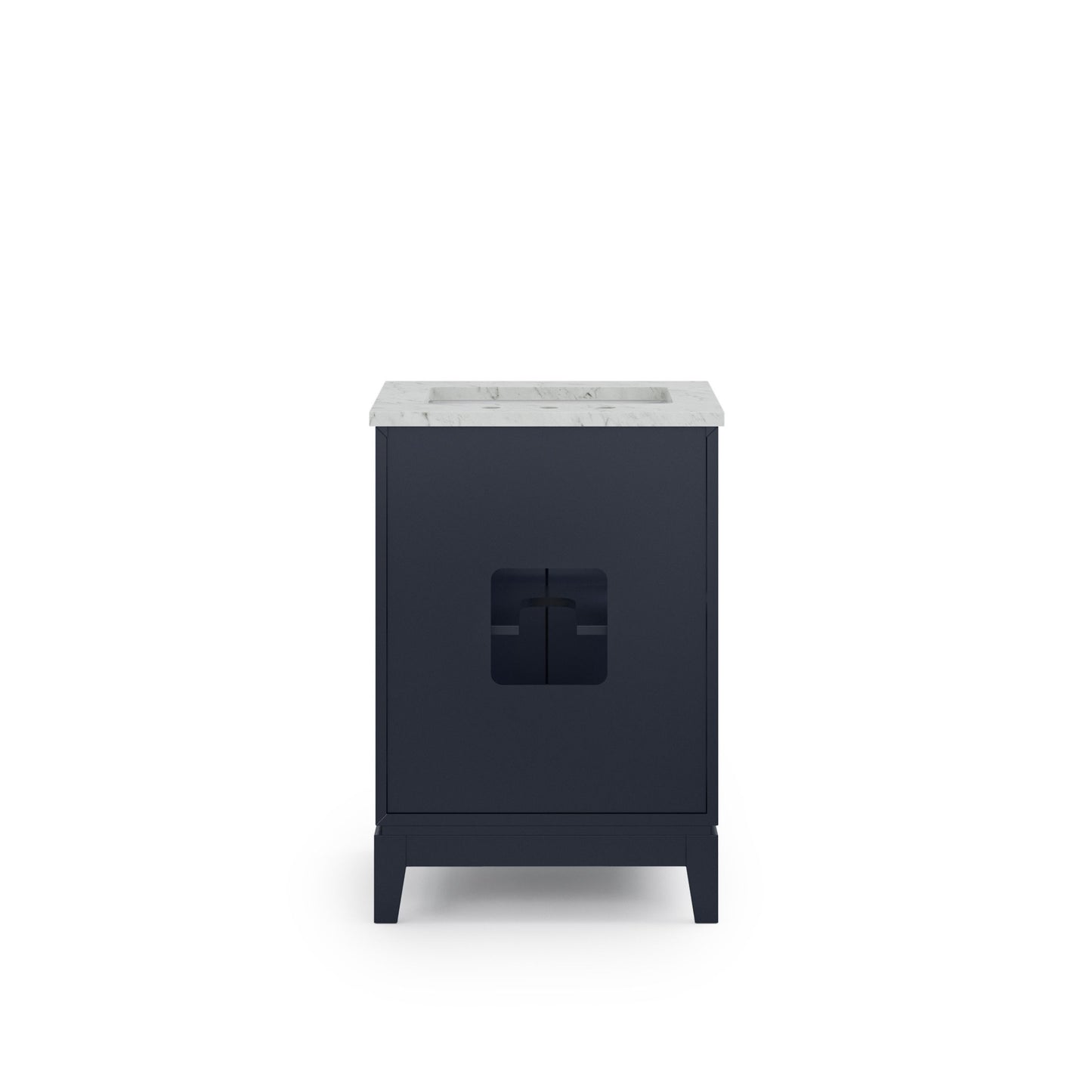Elizabeth Collection 24 in. Bath Vanity in Monarch Blue With Vanity Top in Carrara White Marble - Vanity Only | Water Creation