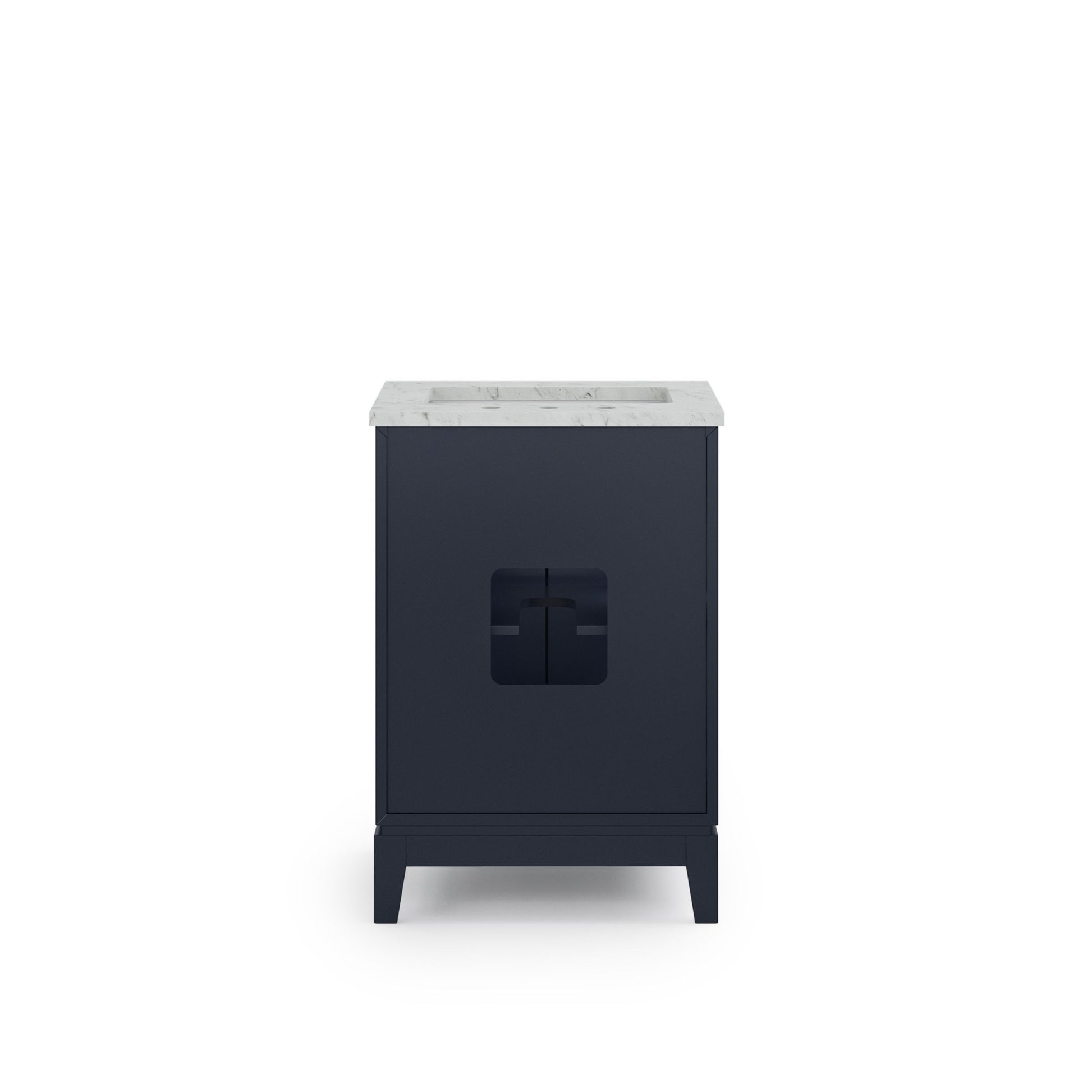Elizabeth Collection 24 in. Bath Vanity in Monarch Blue With Vanity Top in Carrara White Marble - Vanity Only | Water Creation