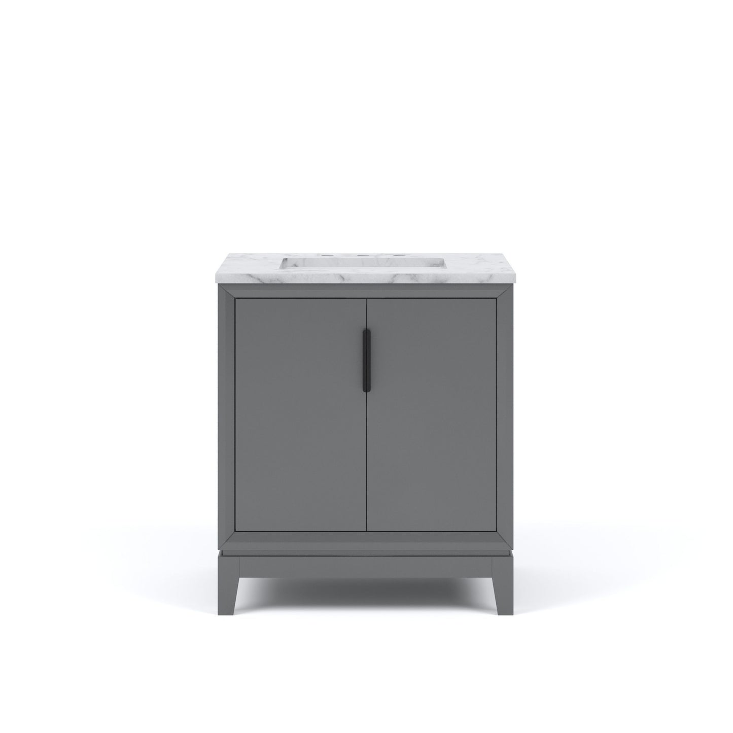 Elizabeth Collection 30 in. Bath Vanity in Cashmere Grey With Vanity Top in Carrara White Marble - Vanity Only | Water Creation
