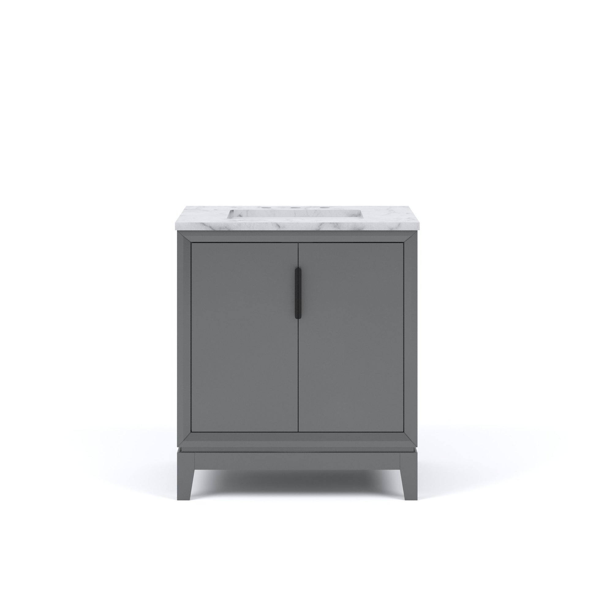 Elizabeth Collection 30 in. Bath Vanity in Cashmere Grey With Vanity Top in Carrara White Marble - Vanity Only | Water Creation