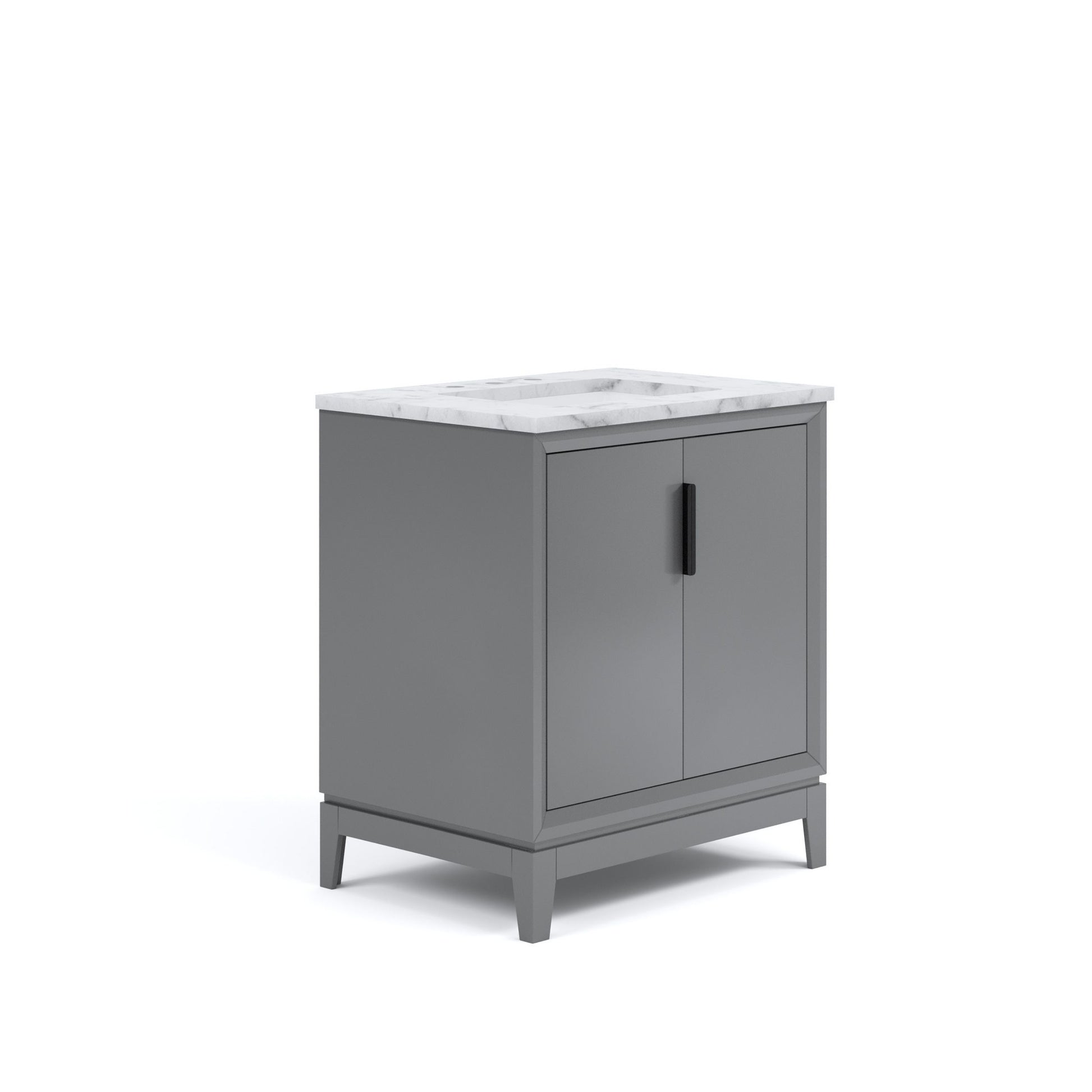Elizabeth Collection 30 in. Bath Vanity in Cashmere Grey With Vanity Top in Carrara White Marble - Vanity Only | Water Creation