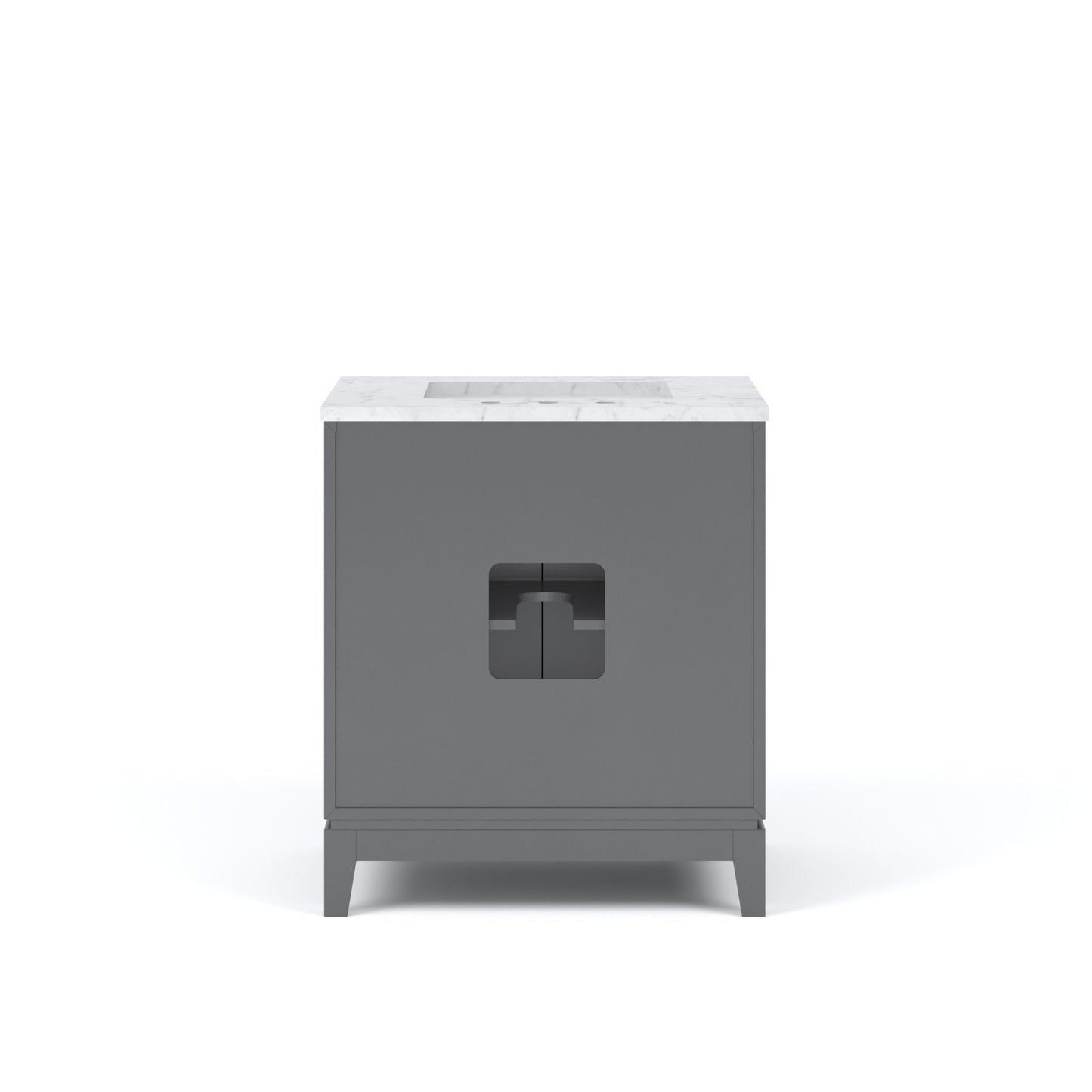 Elizabeth Collection 30 in. Bath Vanity in Cashmere Grey With Vanity Top in Carrara White Marble - Vanity Only | Water Creation