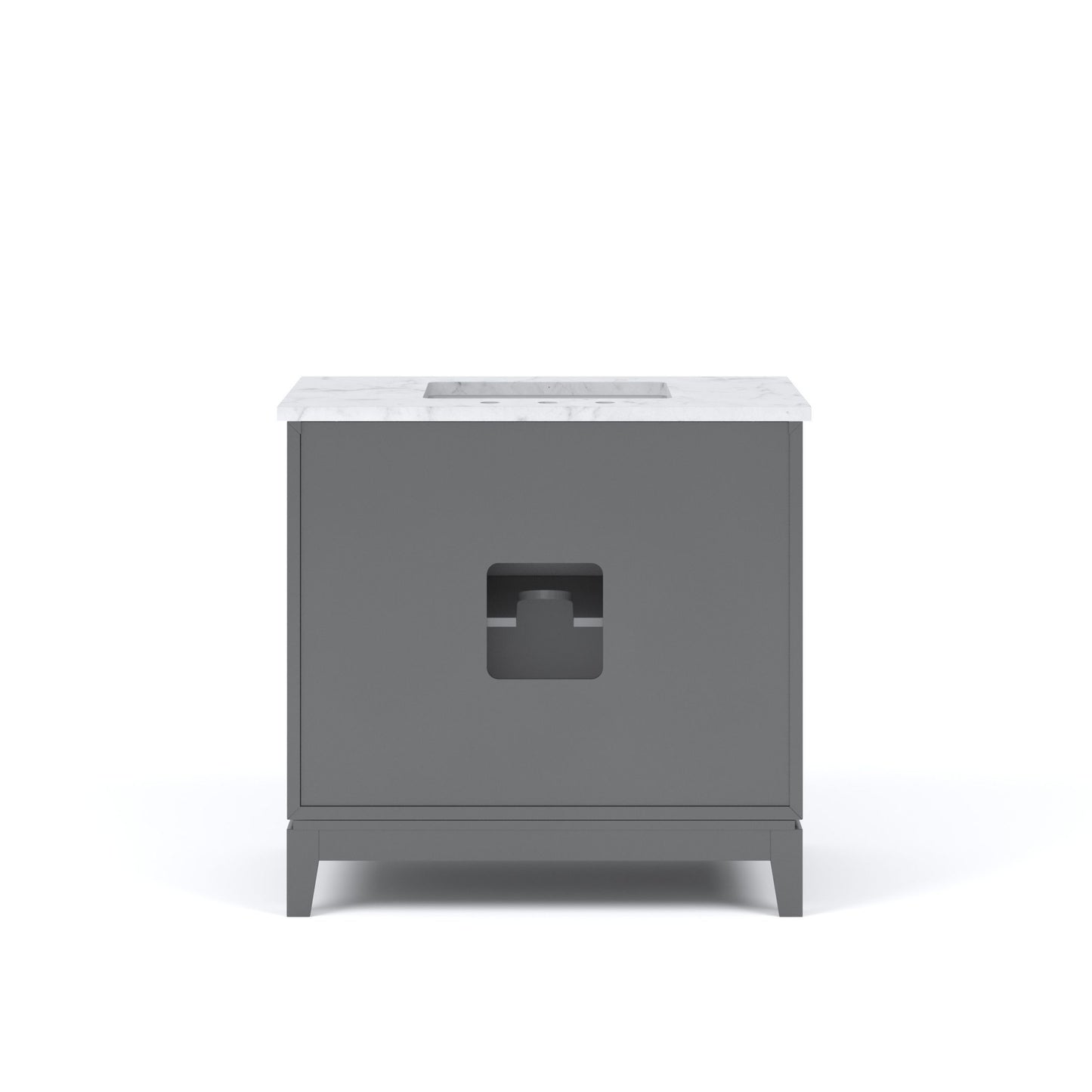 Elizabeth Collection 36 in. Bath Vanity in Cashmere Grey With Vanity Top in Carrara White Marble - Vanity Only | Water Creation
