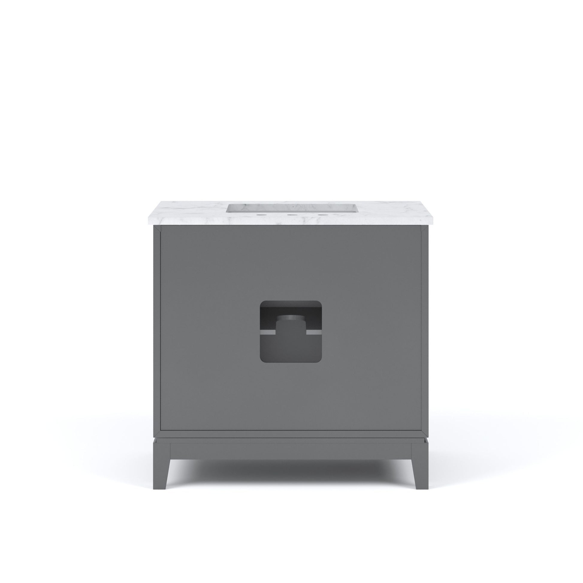 Elizabeth Collection 36 in. Bath Vanity in Cashmere Grey With Vanity Top in Carrara White Marble - Vanity Only | Water Creation