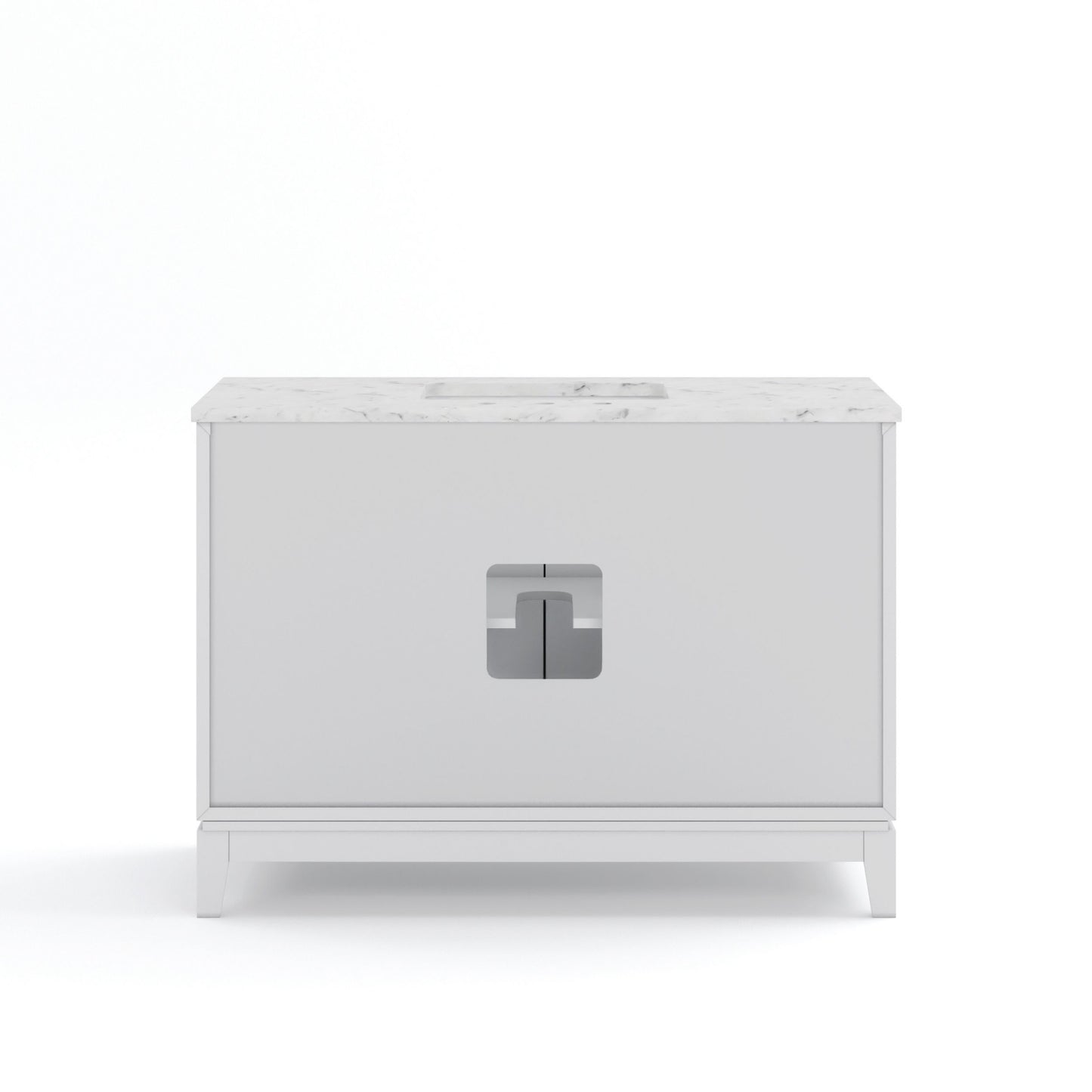 Elizabeth Collection 48 in. Bath Vanity in Pure White With Vanity Top in Carrara White Marble - Vanity Only | Water Creation