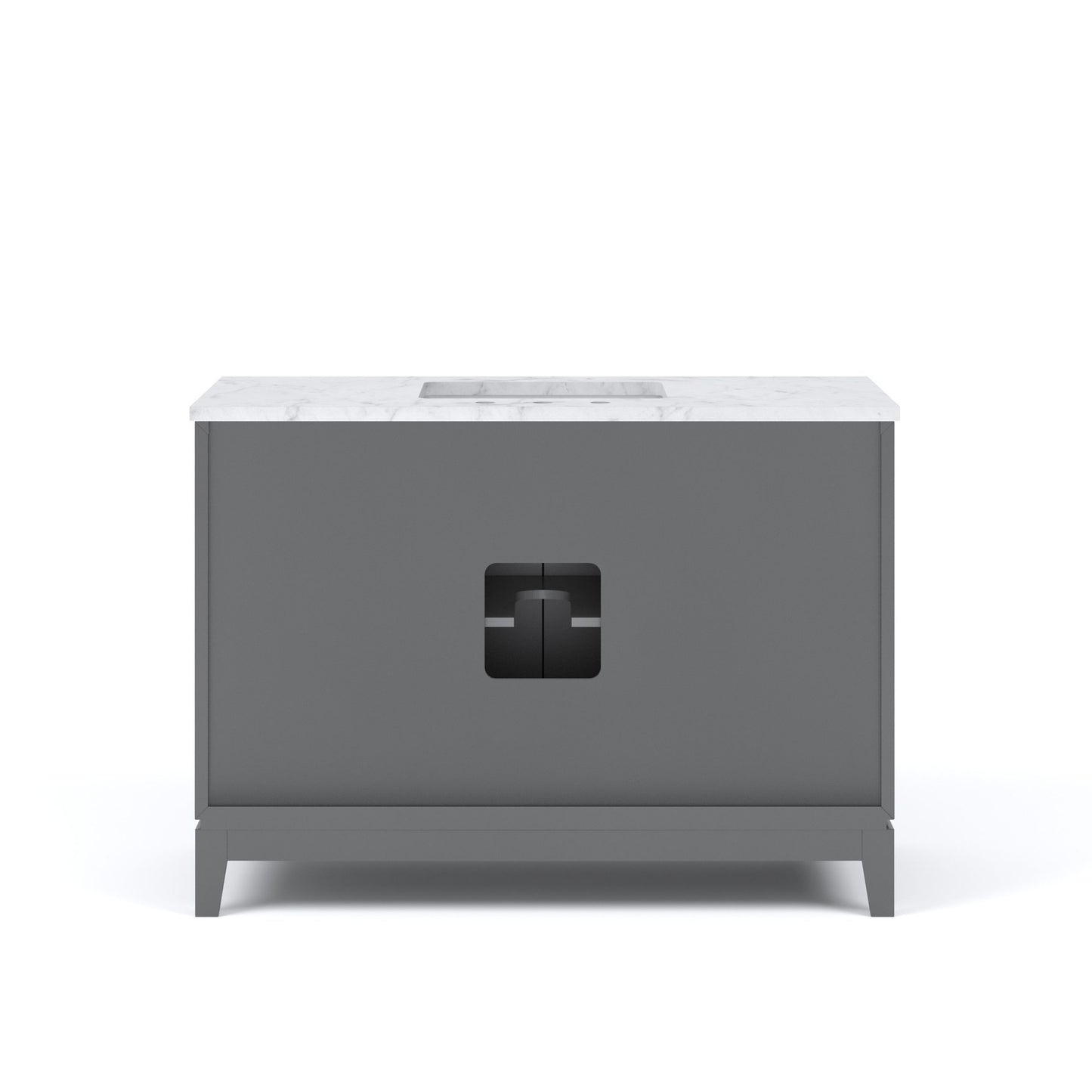 Elizabeth Collection 48 in. Bath Vanity in Cashmere Grey With Vanity Top in Carrara White Marble - Vanity Only | Water Creation