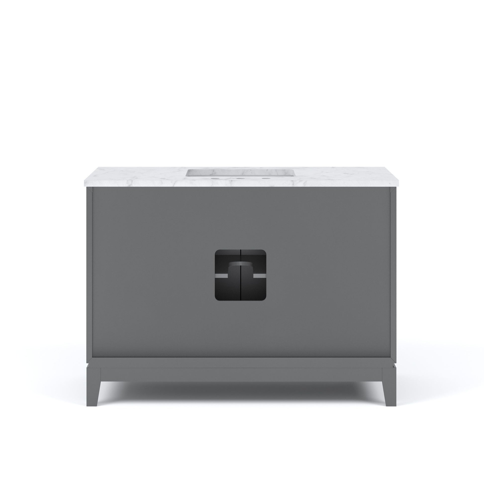 Elizabeth Collection 48 in. Bath Vanity in Cashmere Grey With Vanity Top in Carrara White Marble - Vanity Only | Water Creation