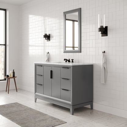 Elizabeth Collection 48 in. Bath Vanity in Cashmere Grey With Vanity Top in Carrara White Marble - Vanity Only | Water Creation