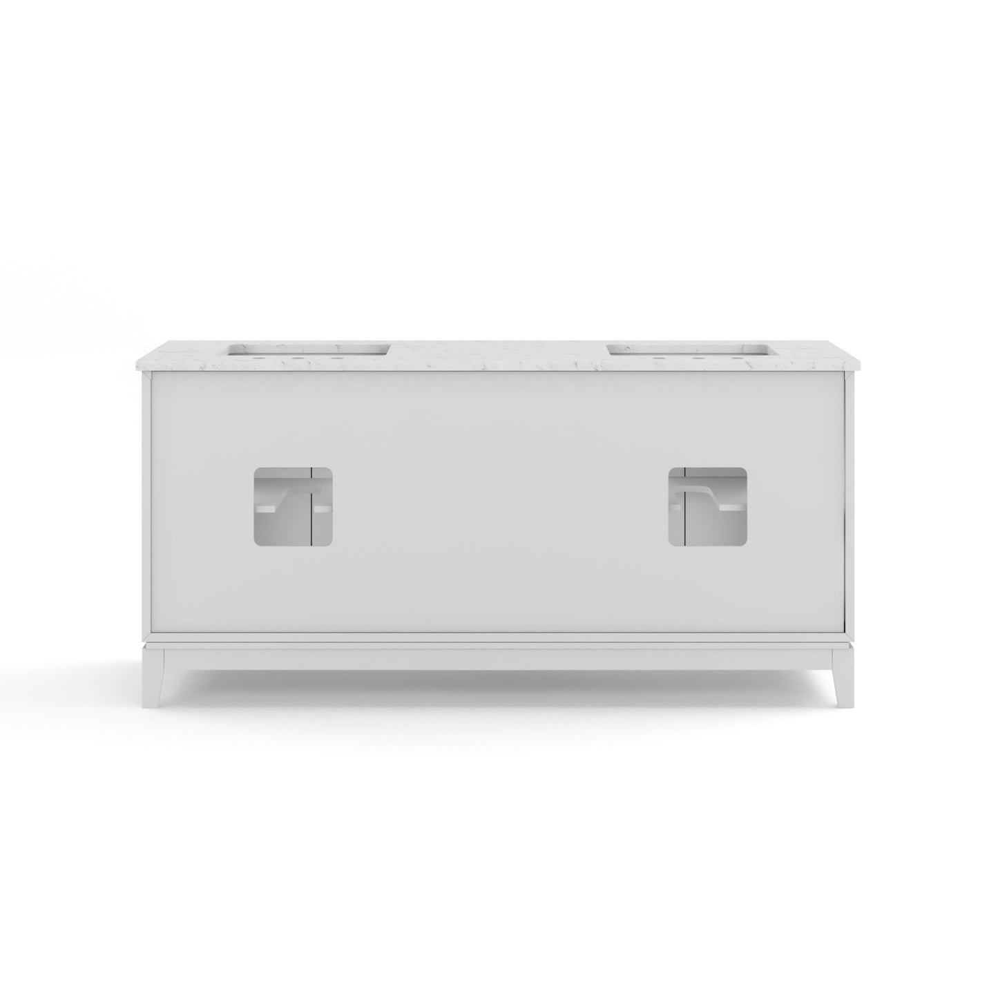 Elizabeth 72 in. Pure White With Carrara White Marble Vanity Top With Ceramics White Basins | Water Creation
