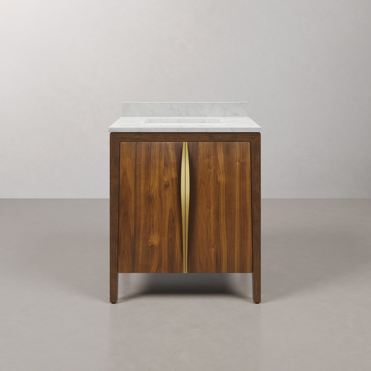 Ferrero 30 in. W  Single Sink Bath Vanity in Noir Juglans with Carrara White Marble Top with White Basin | Water Creation