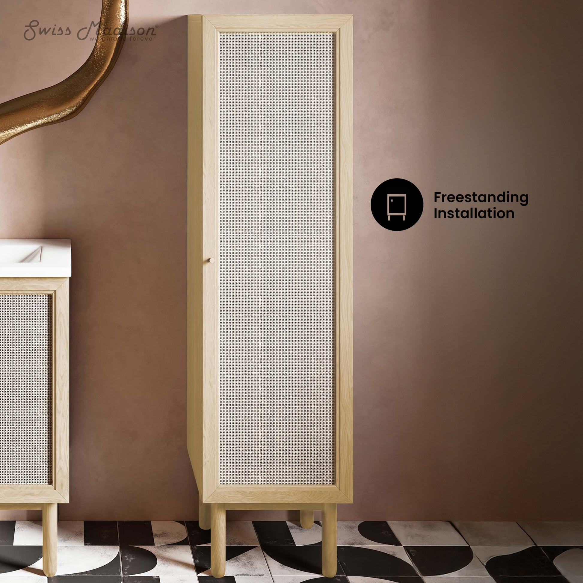Swiss Madison Classe freestanding bathroom vanity in Natural Oak