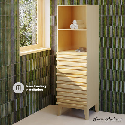 Swiss Madison Cascade freestanding bathroom vanity in Natural Oak