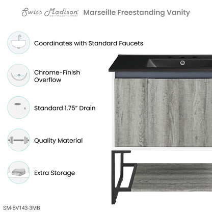 Swiss Madison Marseille 36-inch bathroom vanity — view 2