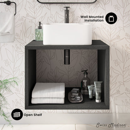 Swiss Madison, Concorde 24'' Wall-Hung Vanity In Black