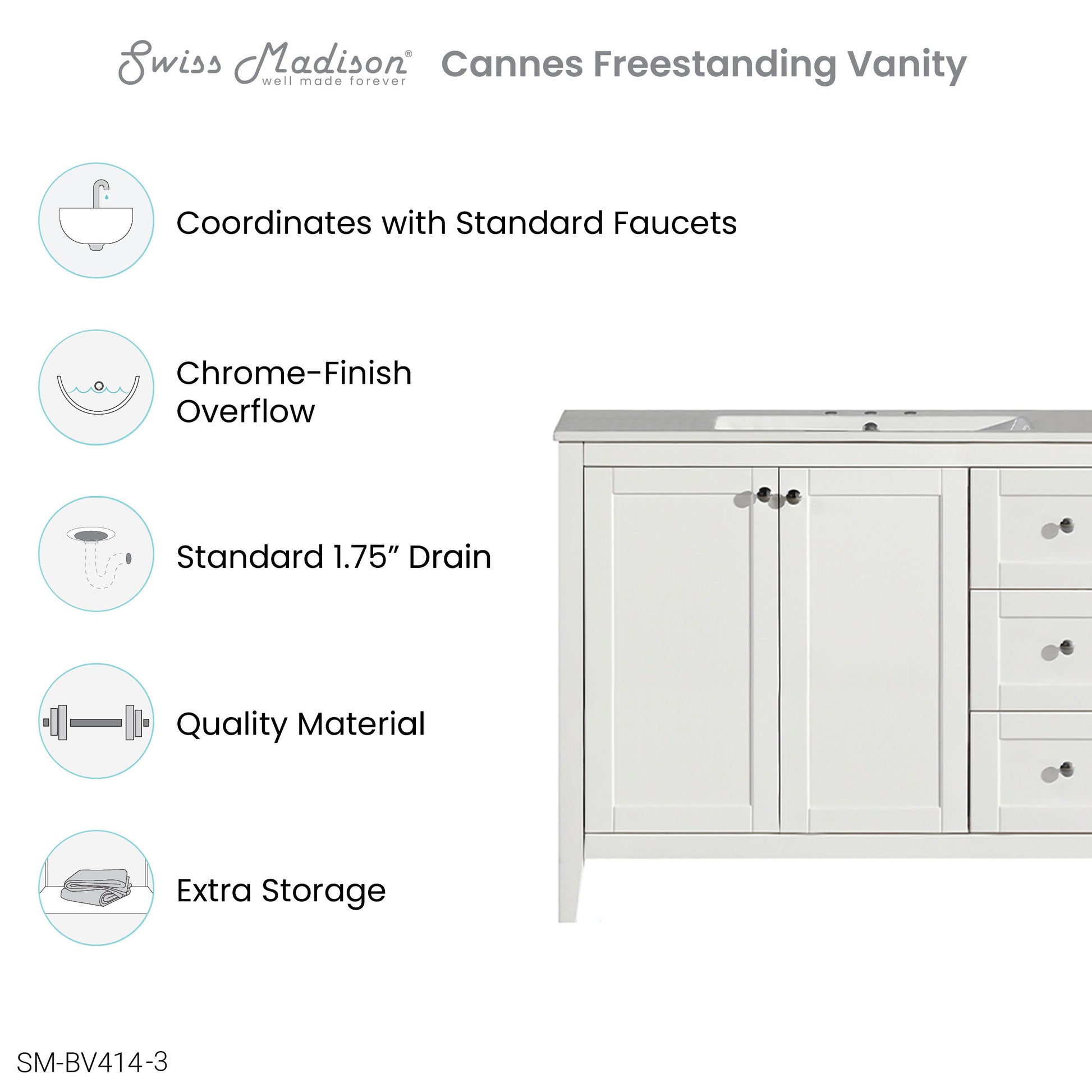 Swiss Madison Cannes 48-inch bathroom vanity — view 2