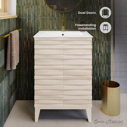 Swiss Madison, Cascade 24'' Bathroom Vanity in White