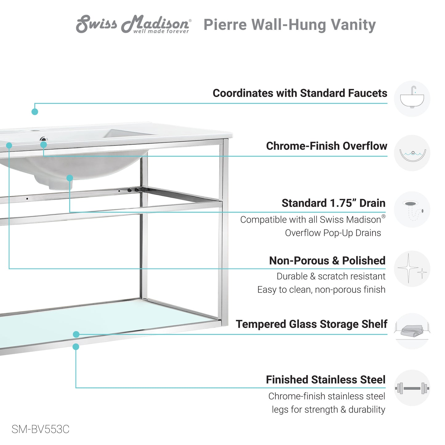 Swiss Madison Pierre bathroom vanity — view 3
