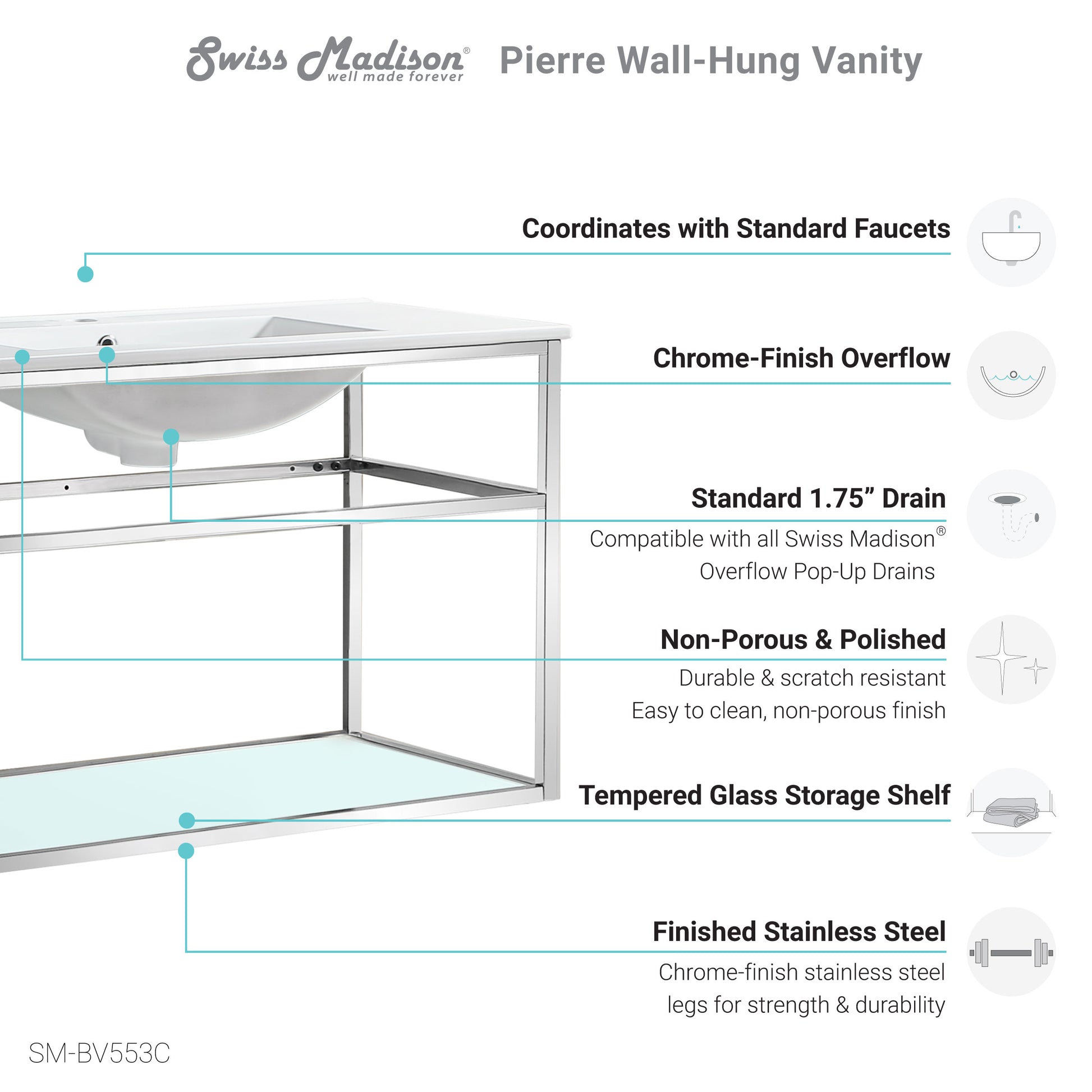 Swiss Madison Pierre bathroom vanity — view 3