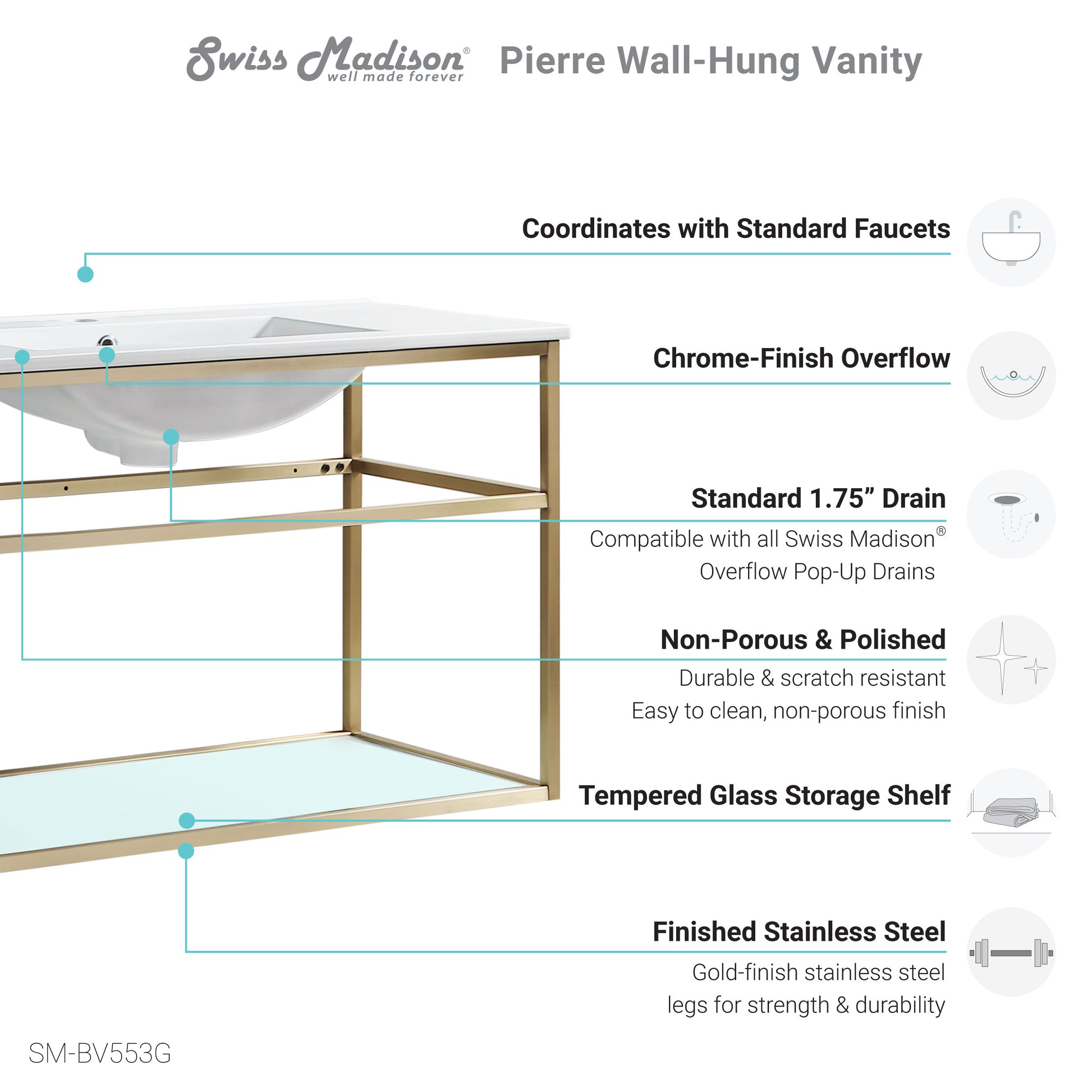 Swiss Madison Pierre bathroom vanity — view 3