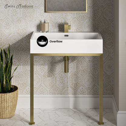 Swiss Madison, Concorde 30" Rectangle Console Sink with Brushed Gold Legs