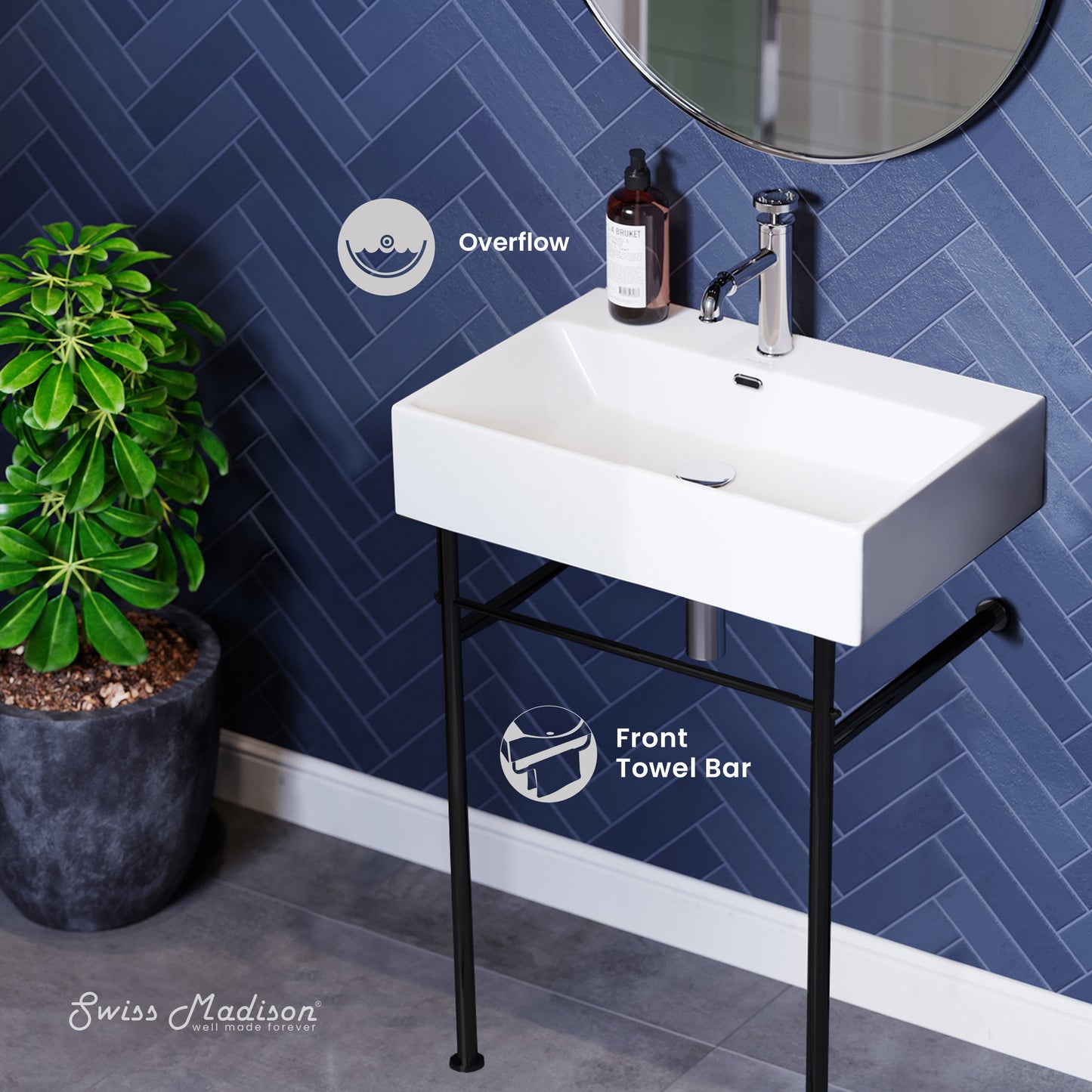 Swiss Madison, Claire 24 Console Sink
