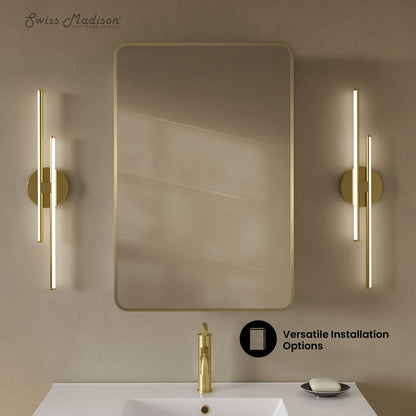 Swiss Madison Pierre wall-mount bathroom vanity in Brushed Gold