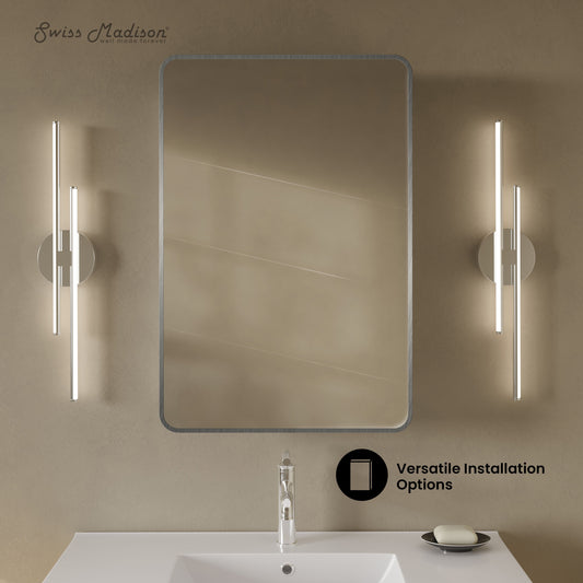 Swiss Madison, Pierre 20 x 30 Rectangle Recessed/Wall Mount Medicine Medicine Cabinet with Mirror in Polished Chrome