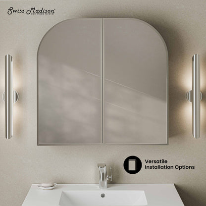 Swiss Madison Porte wall-mount bathroom vanity in Chrome