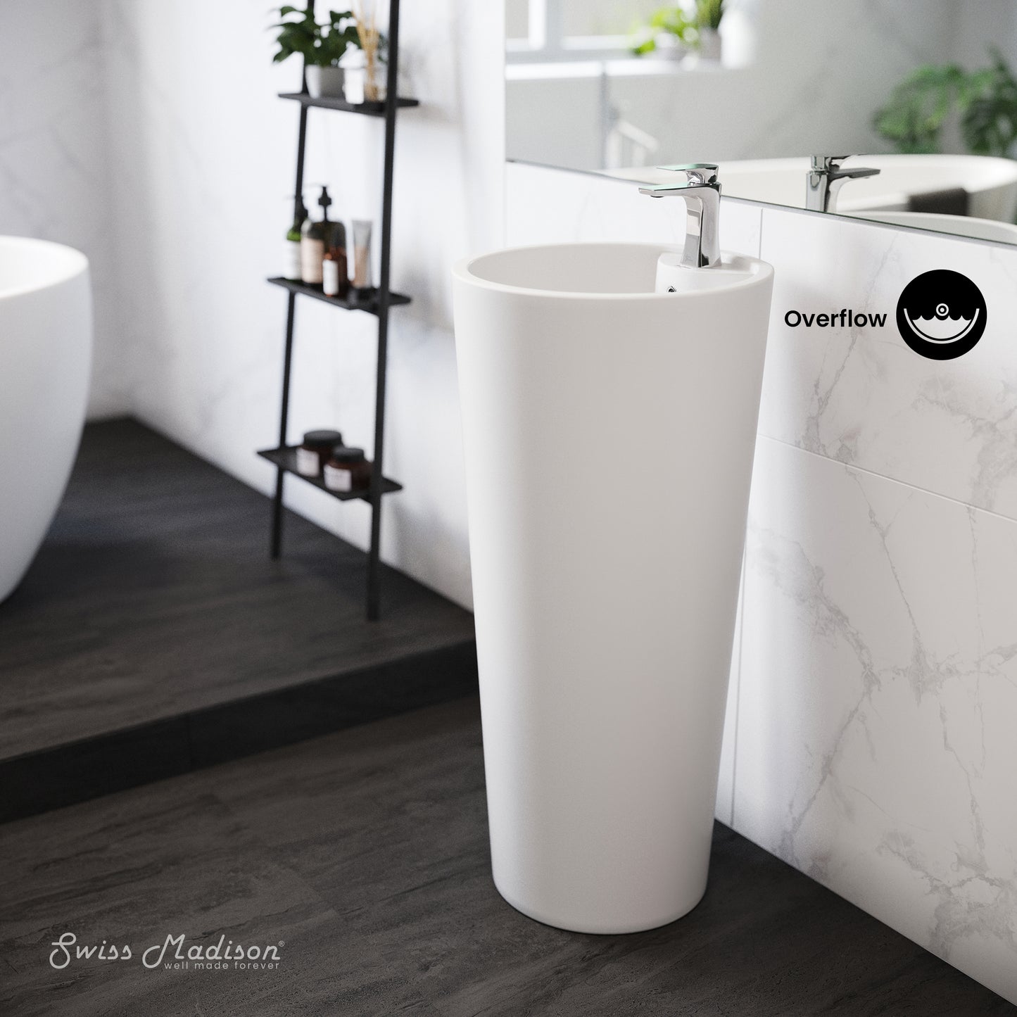Swiss Madison, Monaco Circular Basin Pedestal sink
