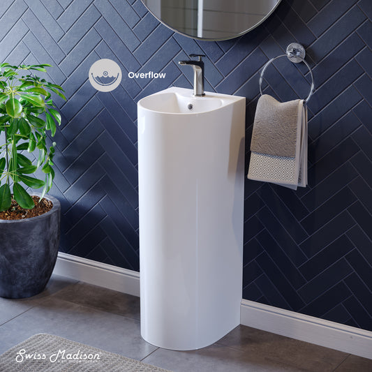 Swiss Madison, Sublime Rounded Basin Pedestal sink