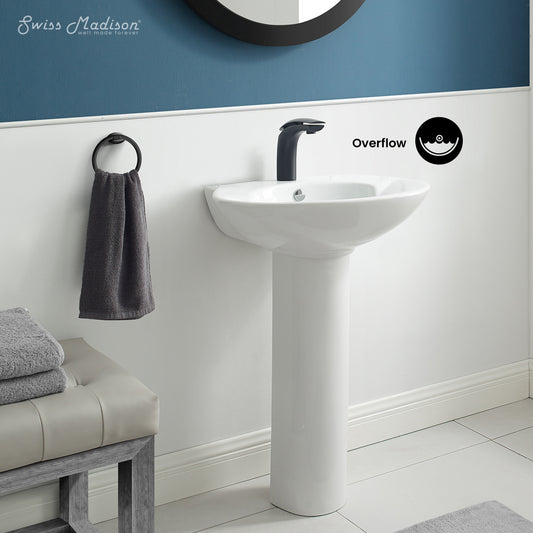 Swiss Madison, Plaisir Rounded Basin Pedestal Sink