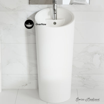 Swiss Madison, St. Tropez Circular One Piece Pedestal Sink