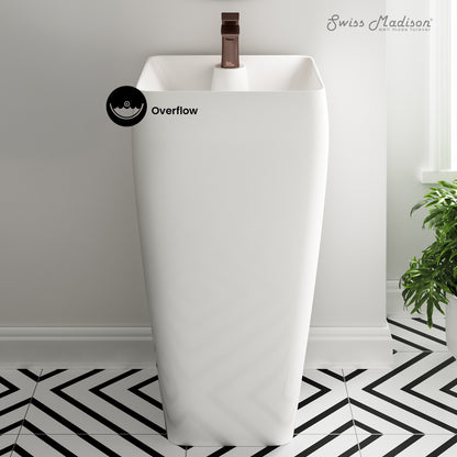 Swiss Madison, Carre One Piece Pedestal Sink