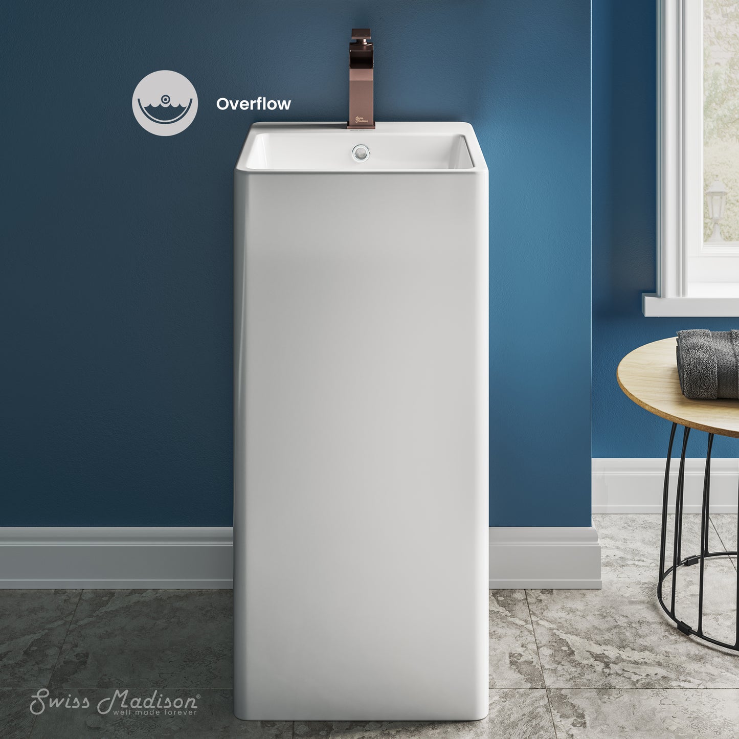 Swiss Madison, Concorde One Piece Pedestal Sink