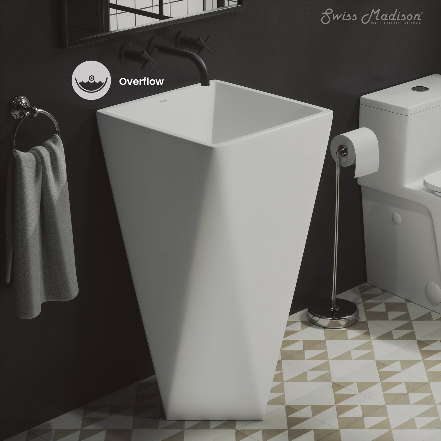 Swiss Madison, Brusque One-Piece Pedestal Sink