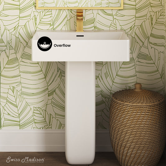 Swiss Madison, Concorde Square Two-Piece Pedestal Sink
