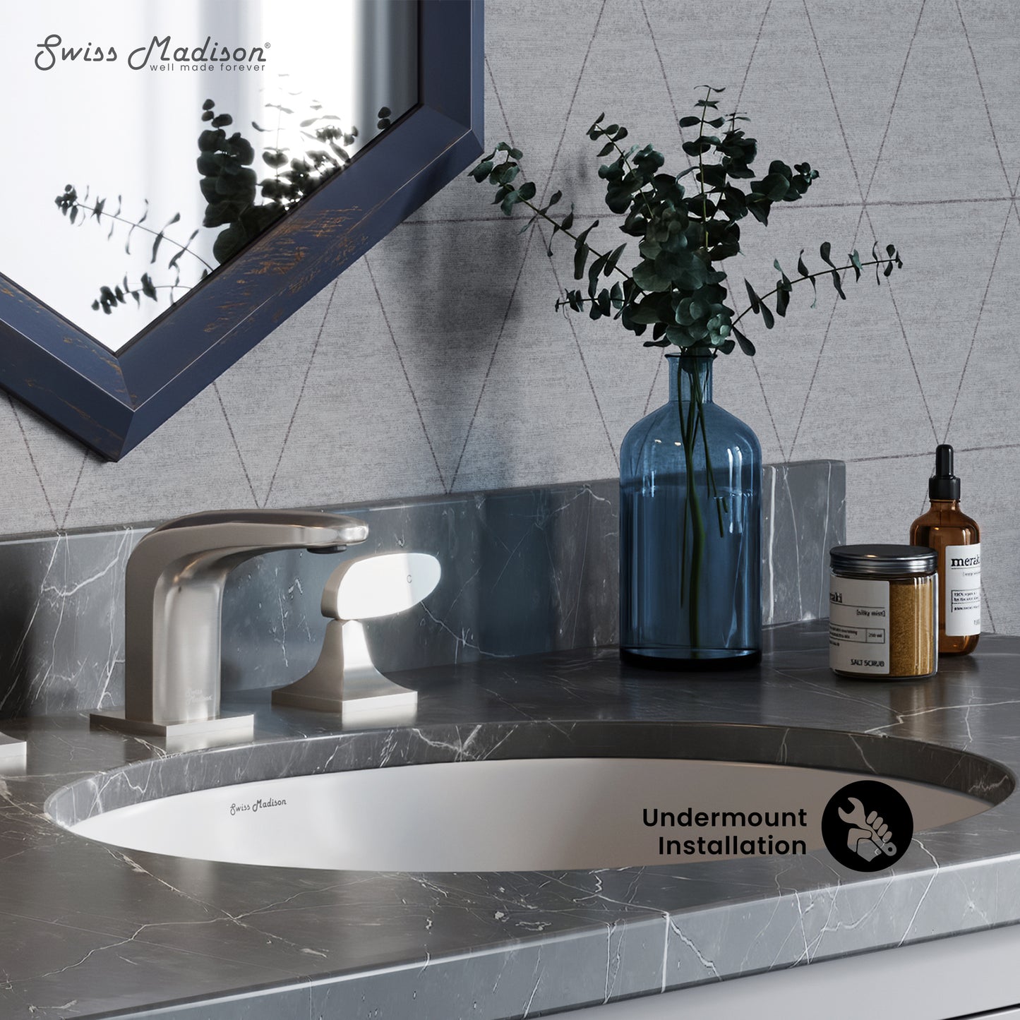 Swiss Madison, Monaco 18 Oval Under-Mount Bathroom Sink