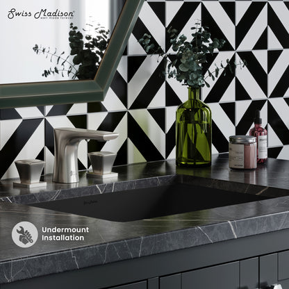 Swiss Madison, Plaisir 22" Ceramic Undermount Bathroom Sink in Matte Black