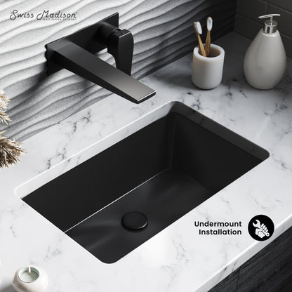 Swiss Madison, Voltaire 21" Rectangle Undermount Bathroom Sink in Matte Black