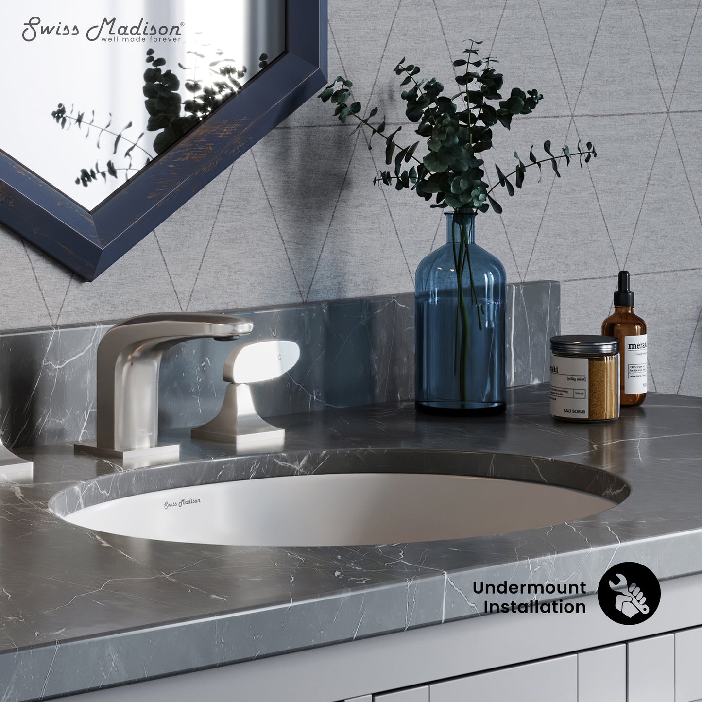 Swiss Madison, Plaisir 16.5 Oval Under-Mount Bathroom Sink