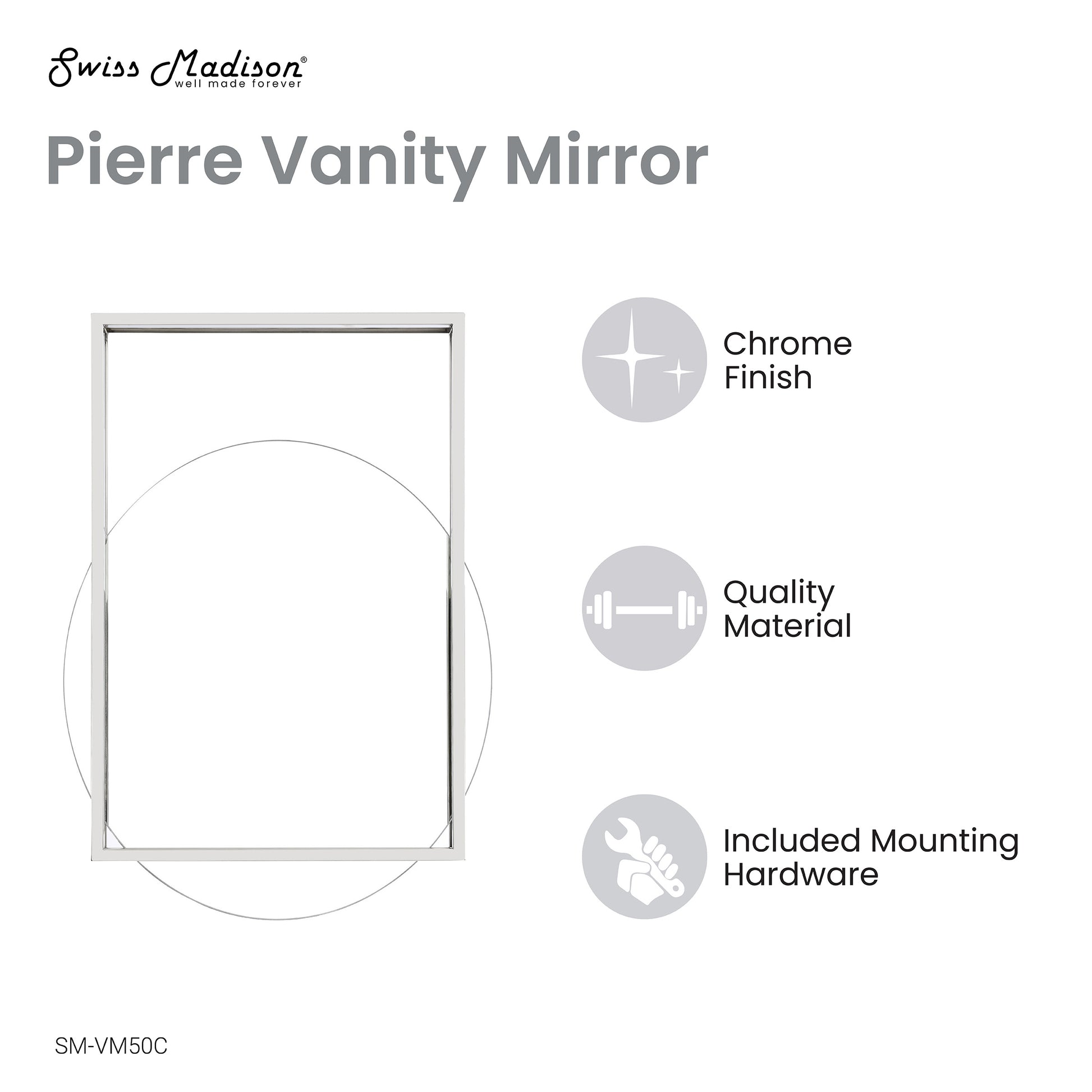 Swiss Madison Pierre 35.5-inch bathroom vanity in Chrome — view 3