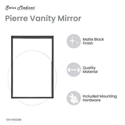 Swiss Madison, Pierre 35.5" Vanity Mirror in Matte Black
