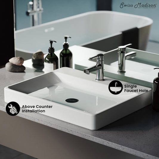 Swiss Madison, Carre Large Rectangle Vessel Sink