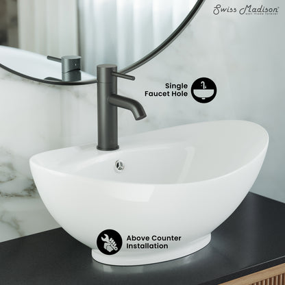 Swiss Madison, Ivy 23 Oval Ceramic Vessel Sink