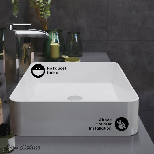 Swiss Madison, Concorde 15 Square Ceramic Vessel Sink