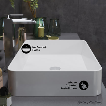 Swiss Madison, Concorde 24 Rectangle Ceramic Vessel Sink