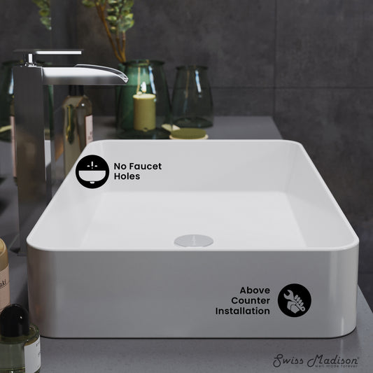 Swiss Madison, Concorde 24 Rectangle Ceramic Vessel Sink